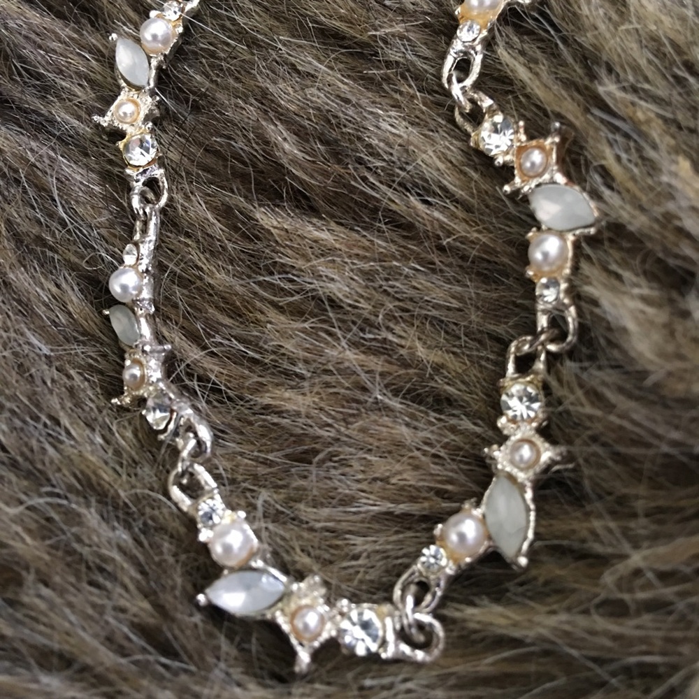 💎Vintage Claire’s rhinestone & pearl choker_6